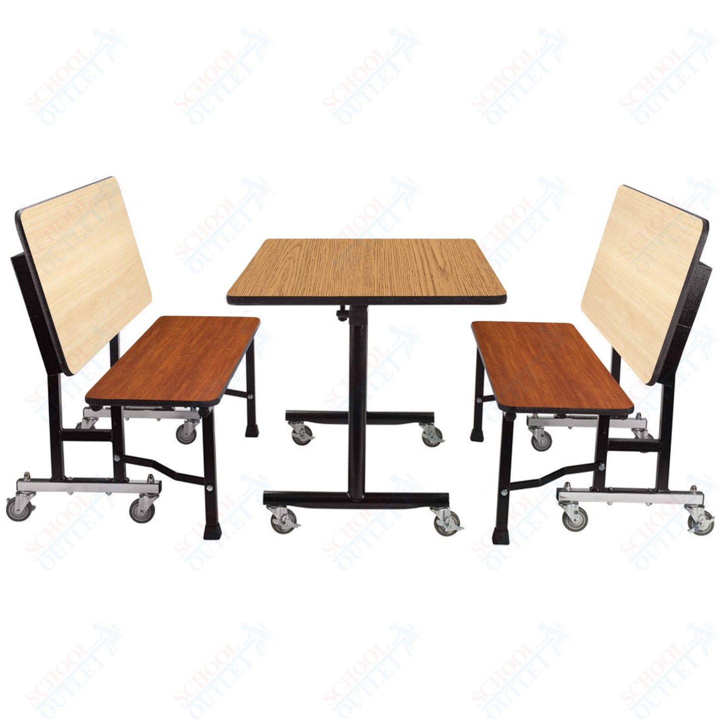 NPS ToGo Booth Set, (1) 30"x60" Table and (2) 60" Benches, MDF Core (National Public Seating NPS-TGBTH3060MDPE)