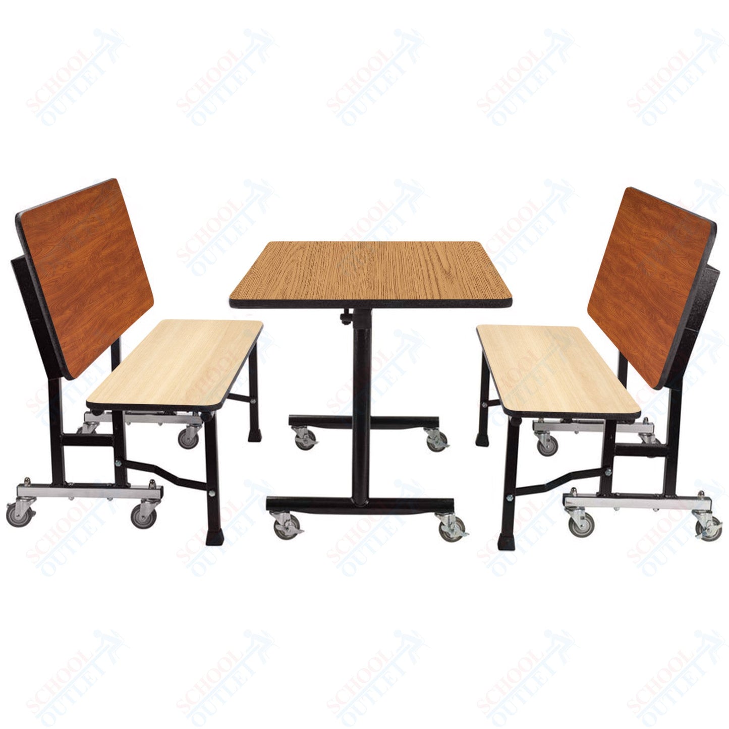 NPS ToGo Booth Set, (1) 30"x60" Table and (2) 60" Benches, Particleboard Core (National Public Seating NPS-TGBTH3060PBTM)