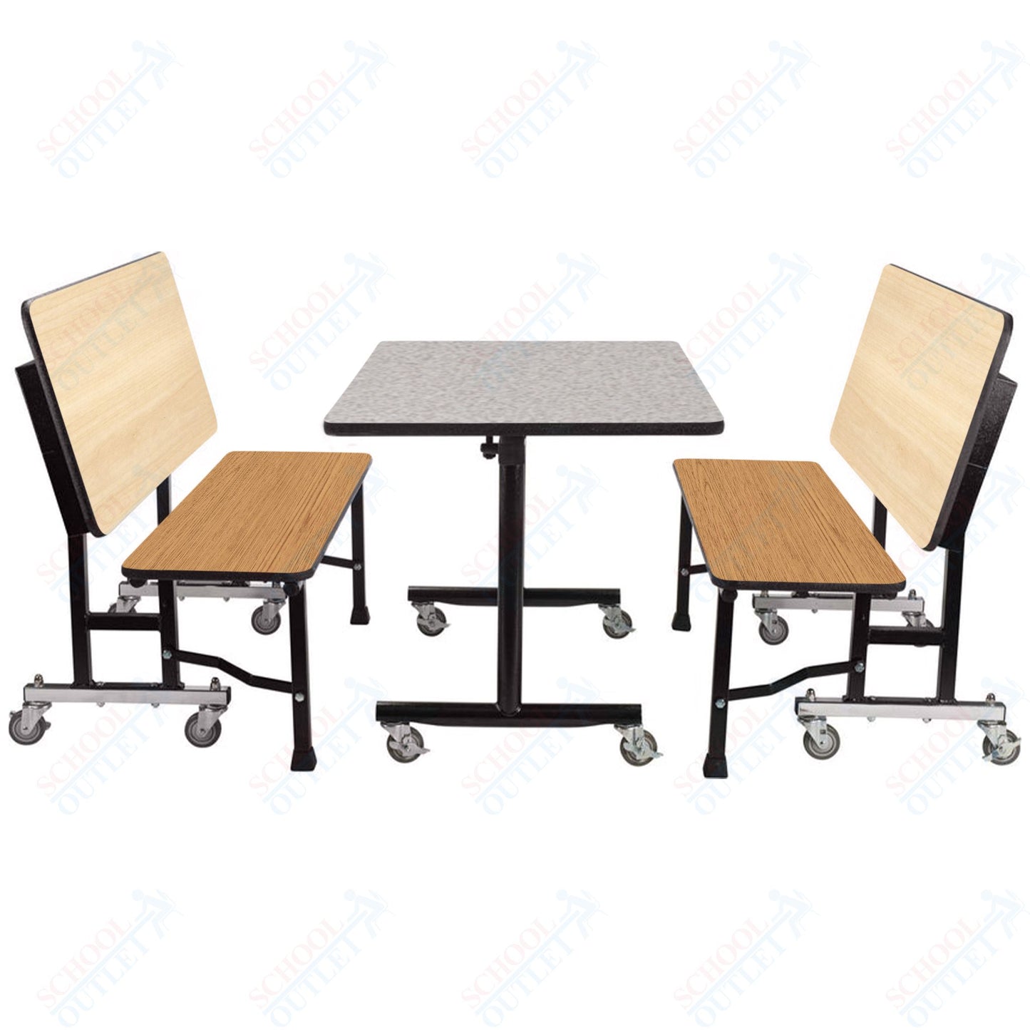 NPS ToGo Booth Set, (1) 30"x60" Table and (2) 60" Benches, Particleboard Core (National Public Seating NPS-TGBTH3060PBTM)