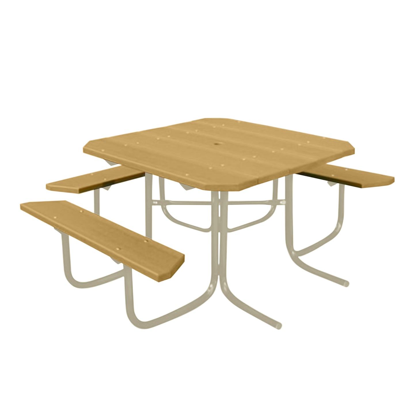 UltraPlay 48" Wood Finish ADA Square Table with 3-seat