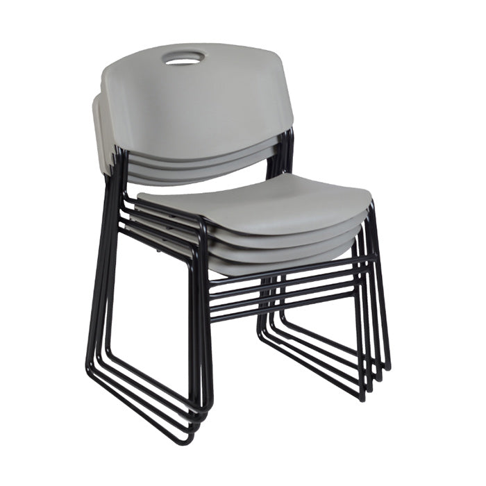 Regency Zeng Ultra Compact Metal Frame Armless Stackable Chair (4 Pack)- Grey - SchoolOutlet