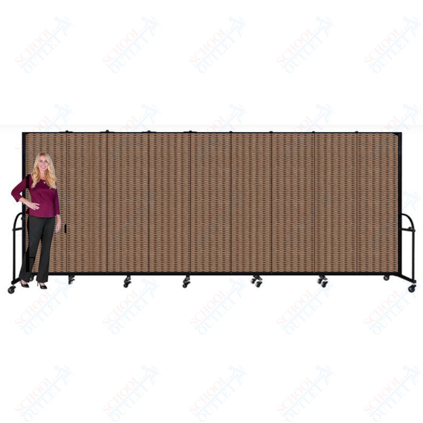 Screenflex HFSL609 - 9 Panels Standard Portable Room Divider 16' 9" L x 6' H - SchoolOutlet