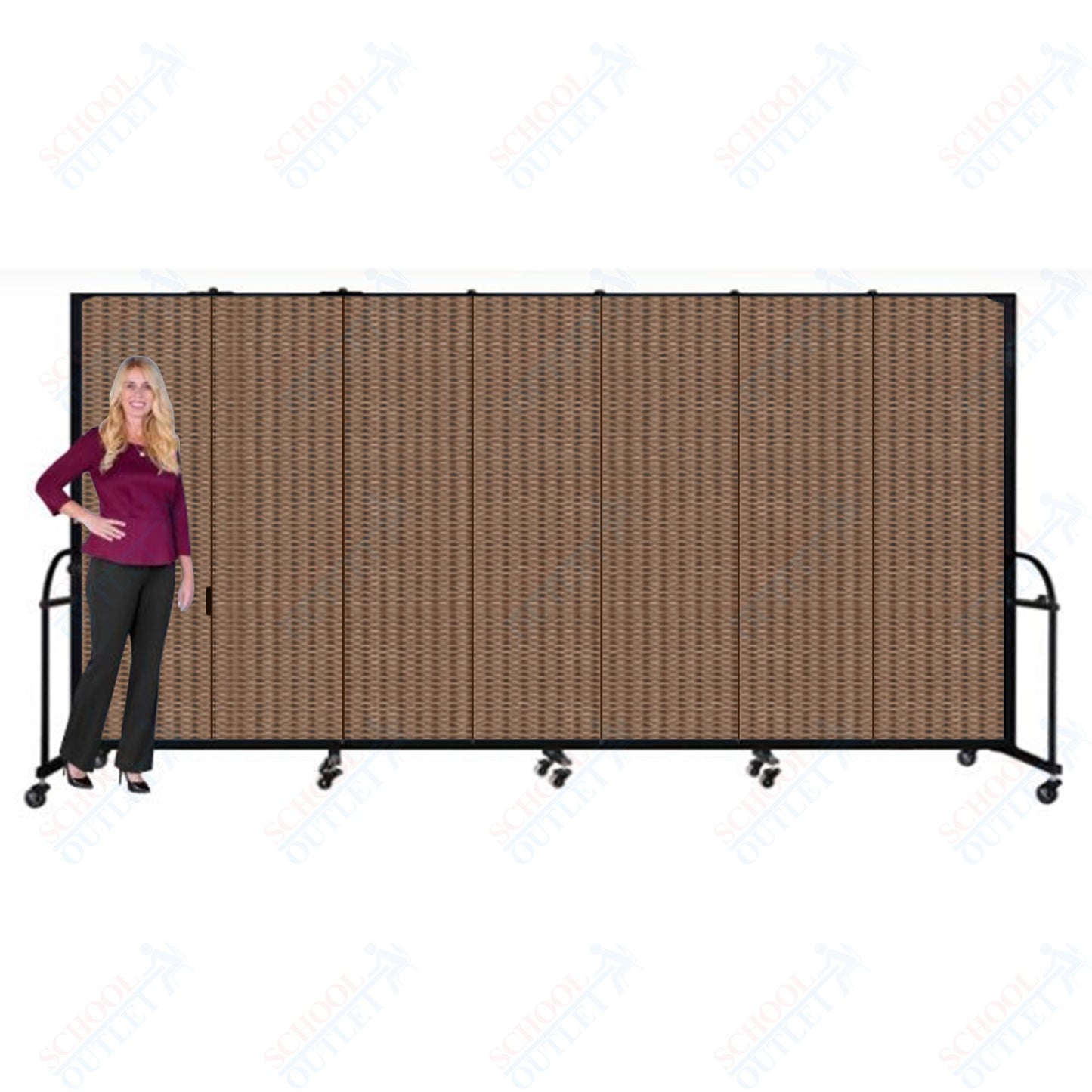 Screenflex HFSL747 - 7 Panels Standard Portable Room Divider 13' 1" L x 7' 4" H - SchoolOutlet