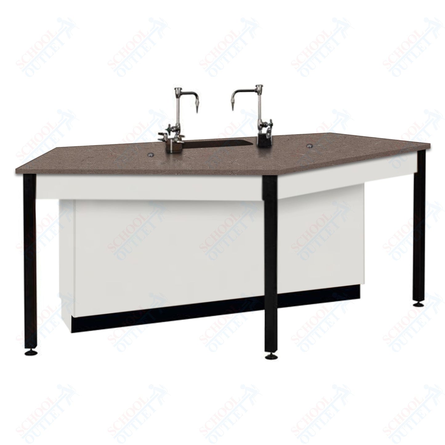 85"W Phenolic Top Four Student Table with Sink (84032 K36 24)