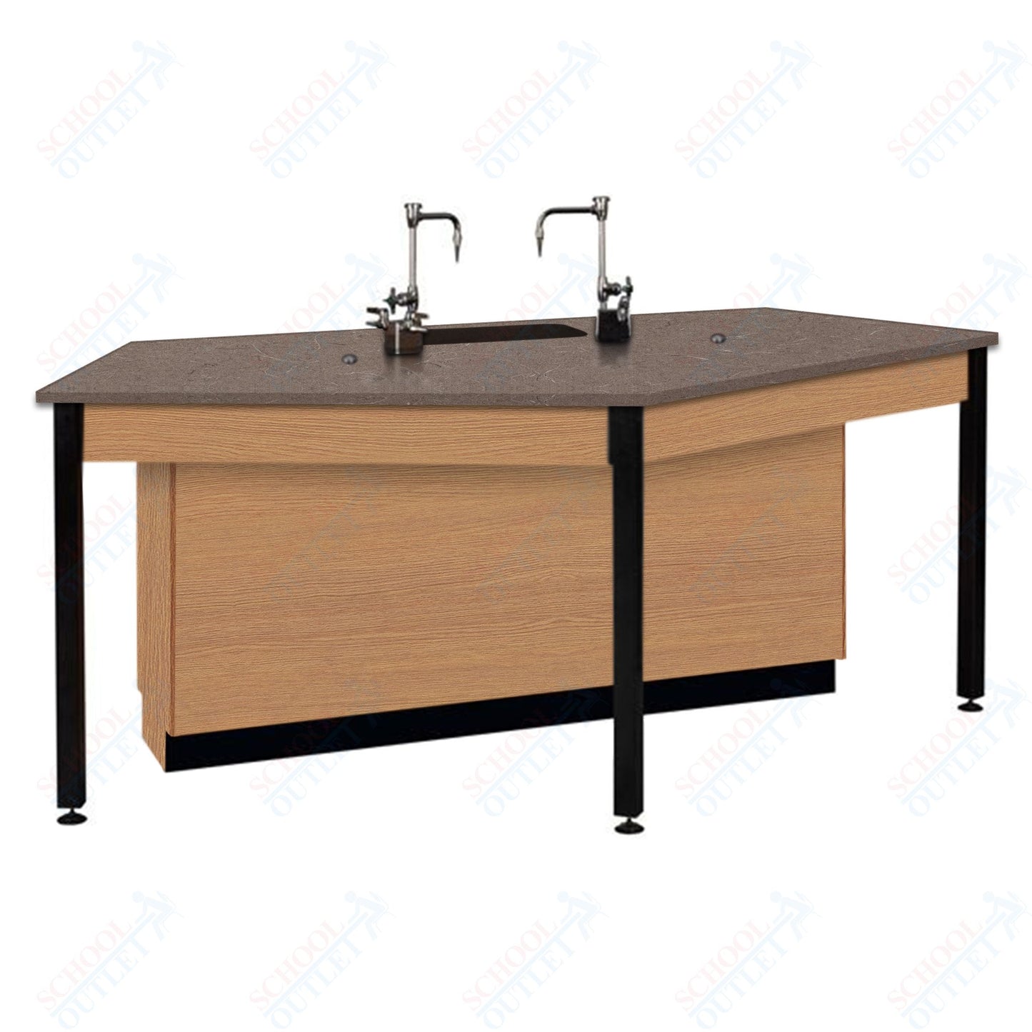 85"W Phenolic Top Four Student Table with Sink (84032 K36 24)