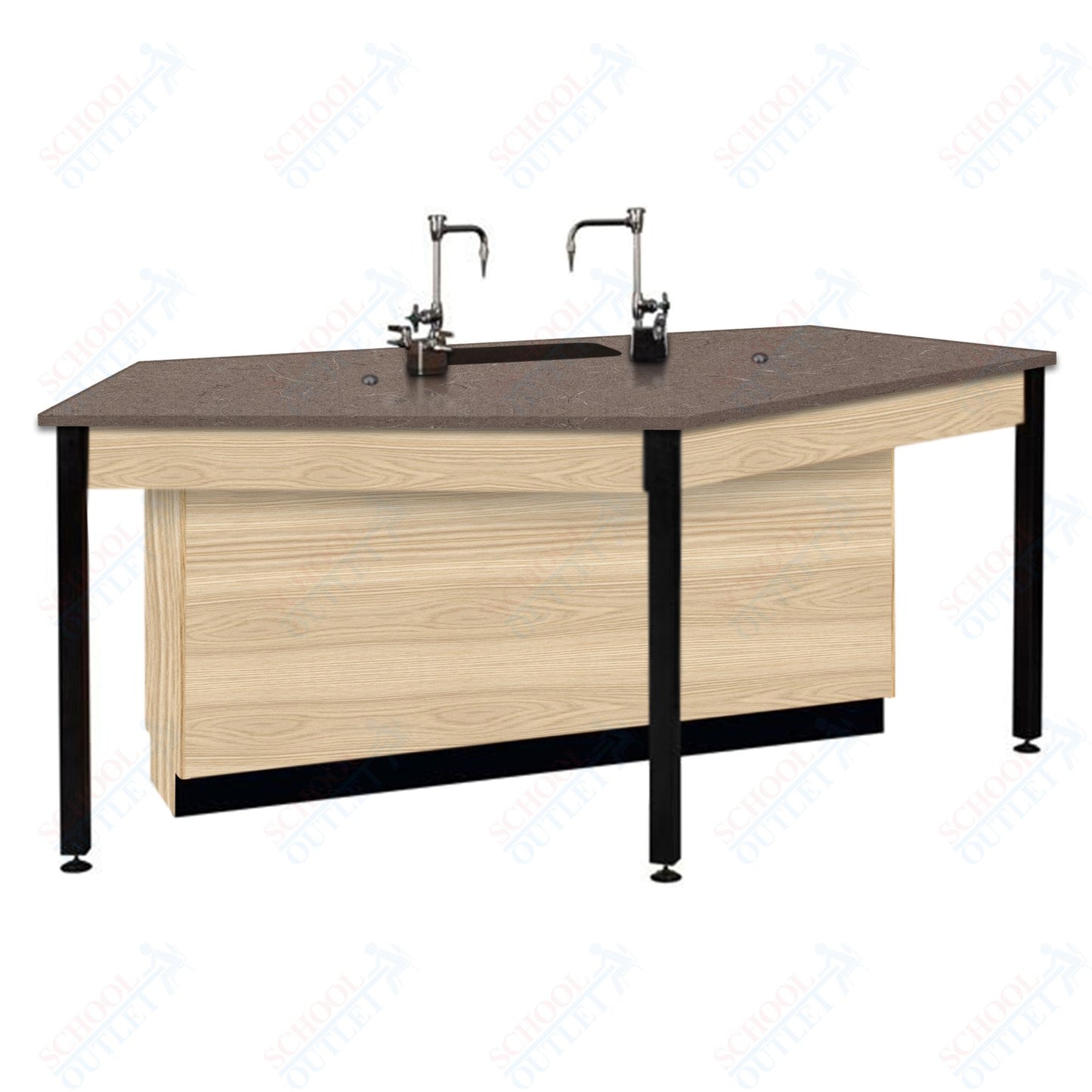 85"W Phenolic Top Four Student Table with Sink (84032 K36 24)