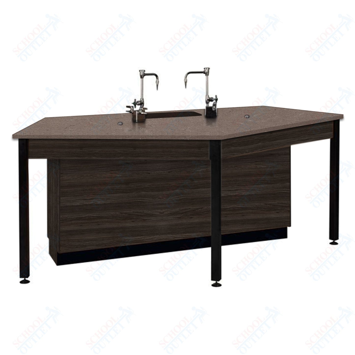 85"W Phenolic Top Four Student Table with Sink (84032 K36 24)