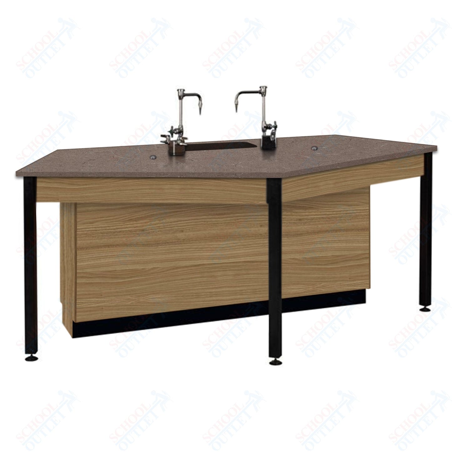 85"W Phenolic Top Four Student Table with Sink (84032 K36 24)