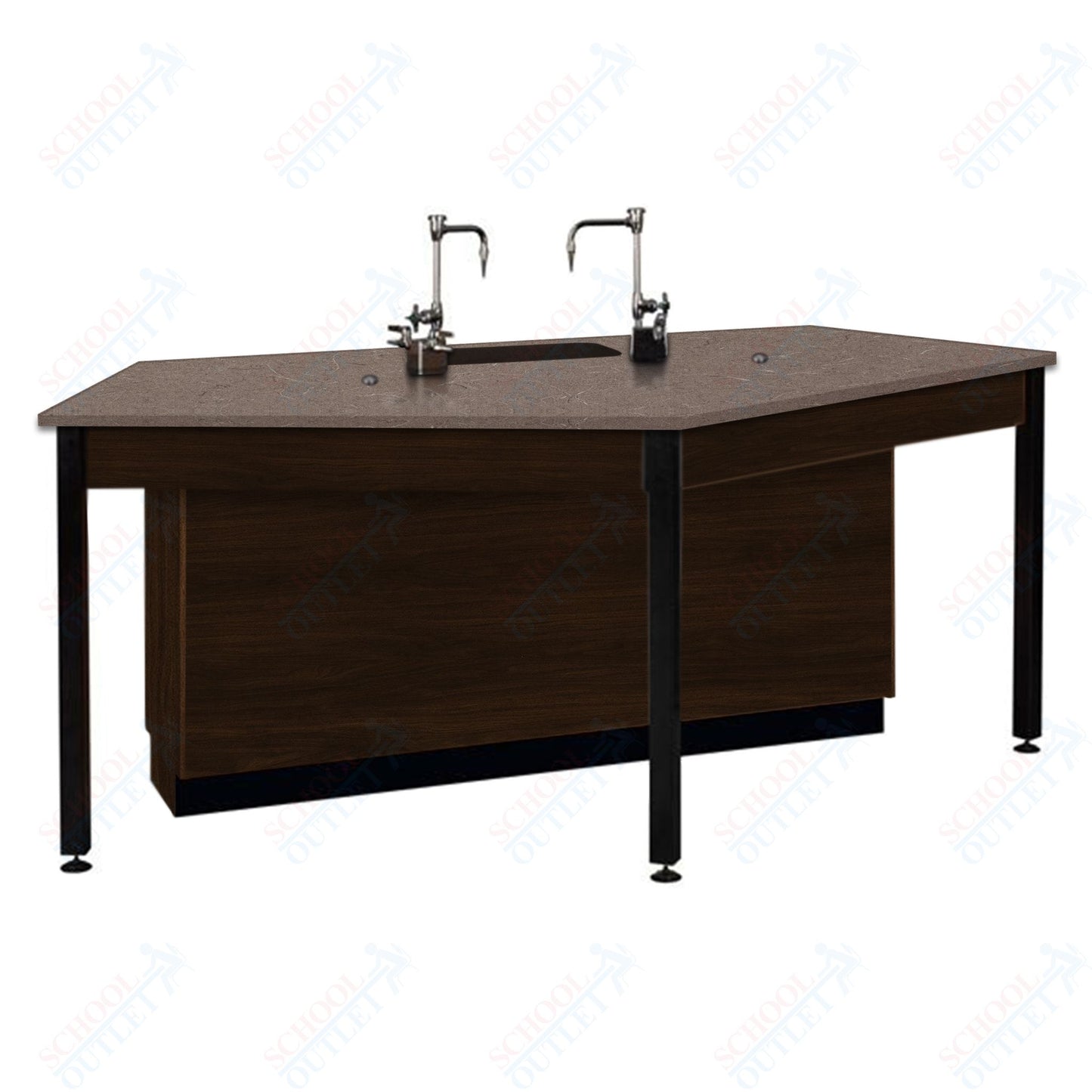 85"W Phenolic Top Four Student Table with Sink (84032 K36 24)