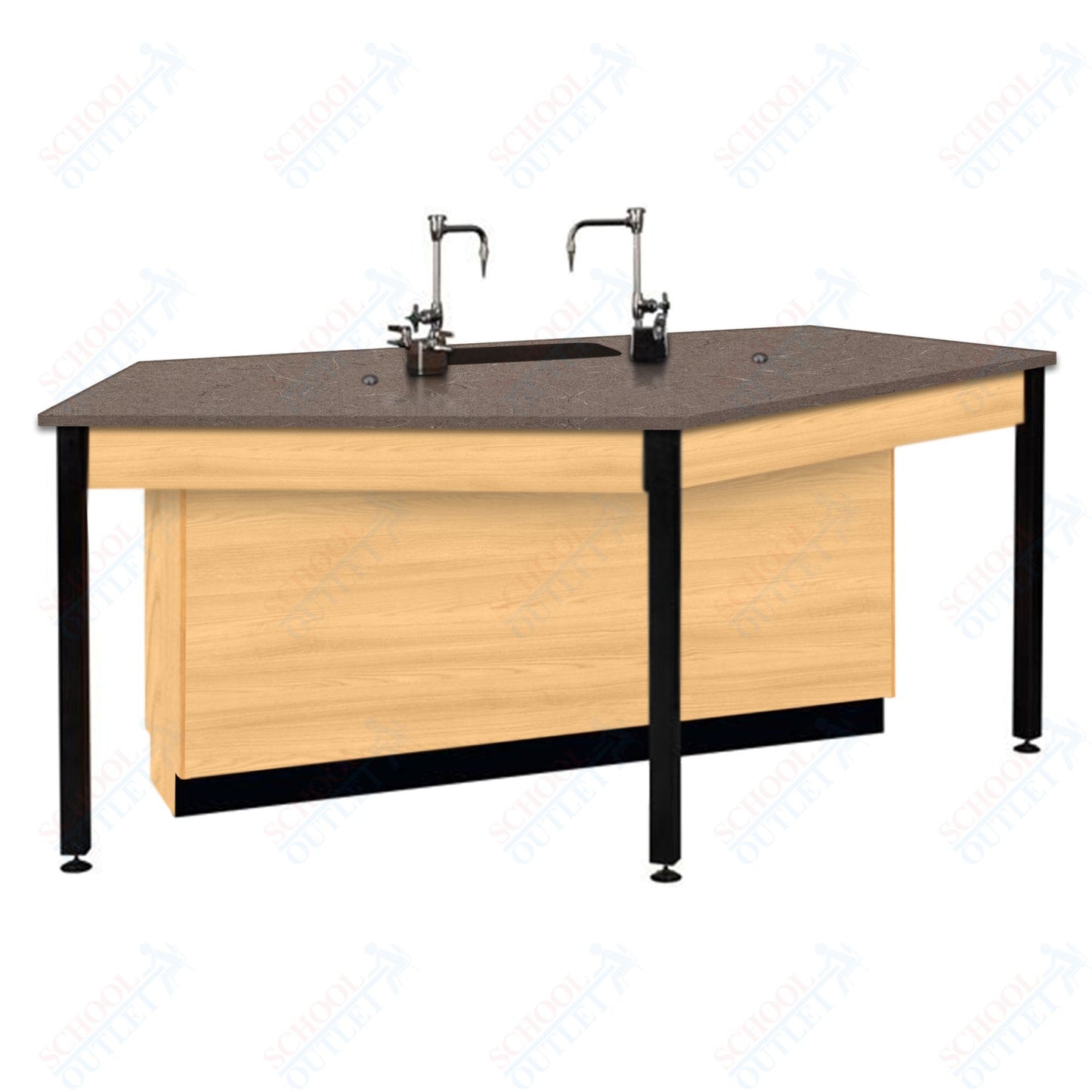 85"W Phenolic Top Four Student Table with Sink (84032 K36 24)