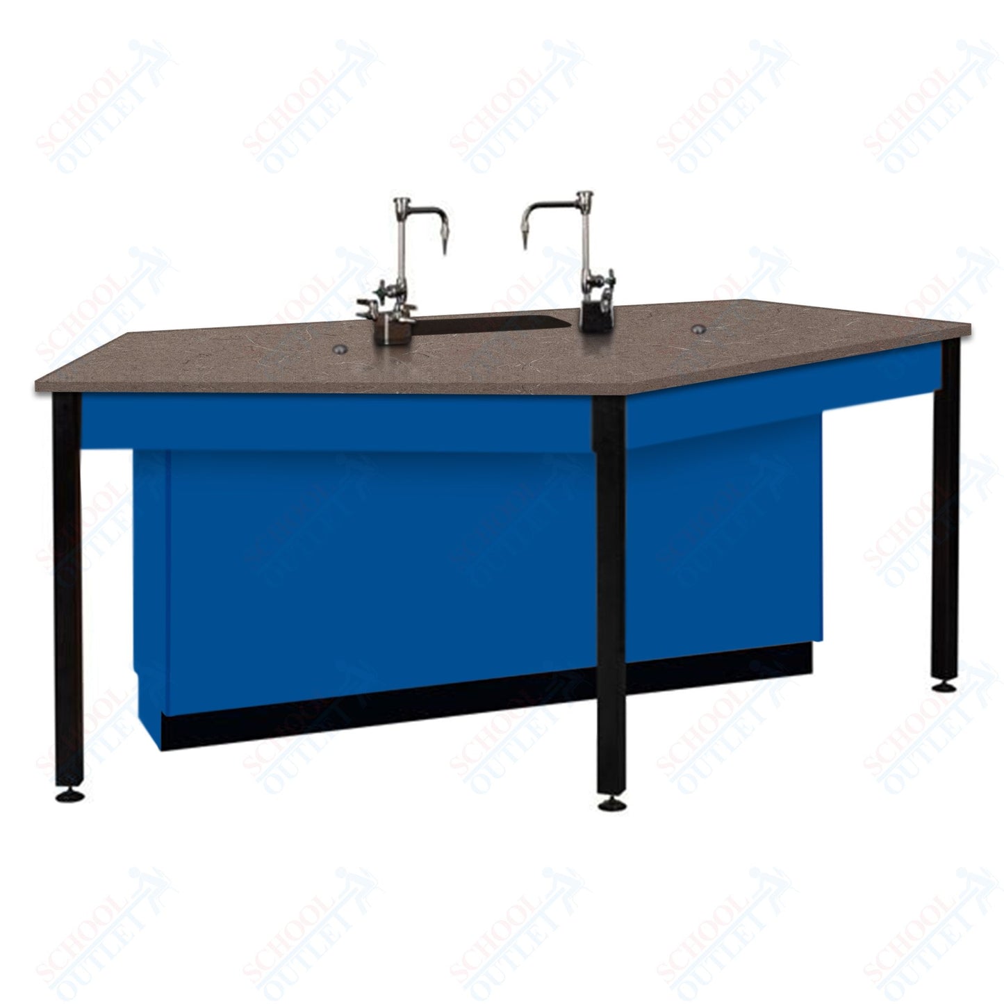 85"W Phenolic Top Four Student Table with Sink (84032 K36 24)