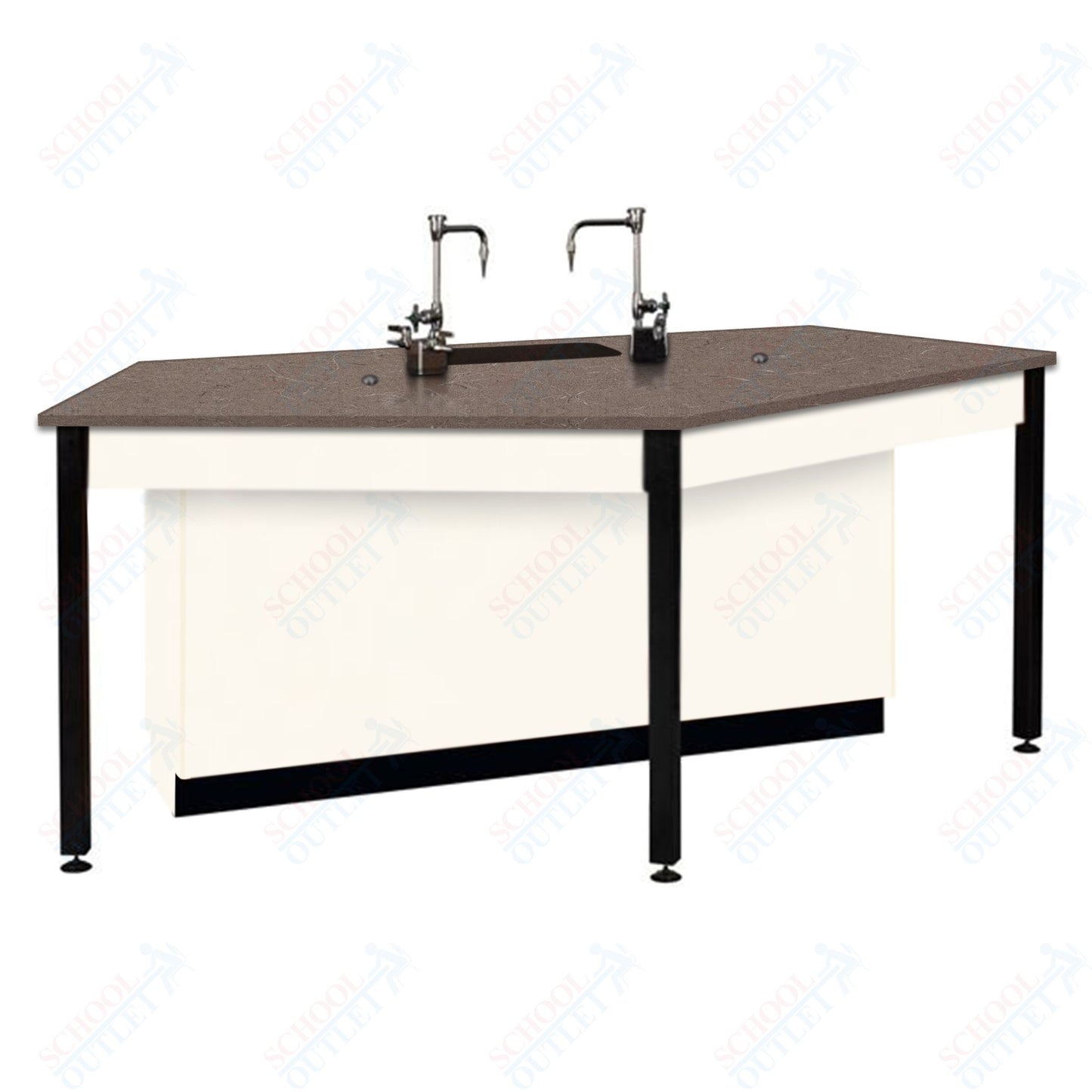 85"W Phenolic Top Four Student Table with Sink (84032 K36 24)