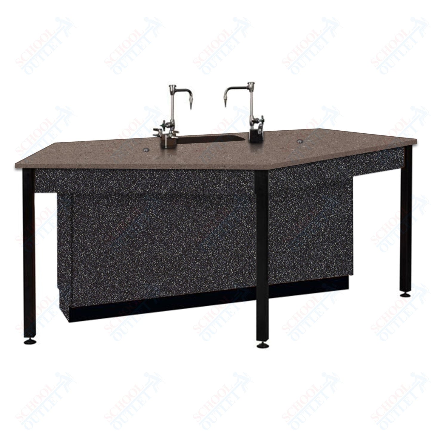 85"W Phenolic Top Four Student Table with Sink (84032 K36 24)