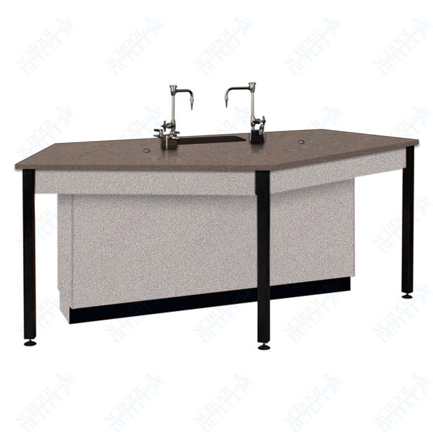 85"W Phenolic Top Four Student Table with Sink (84032 K36 24)