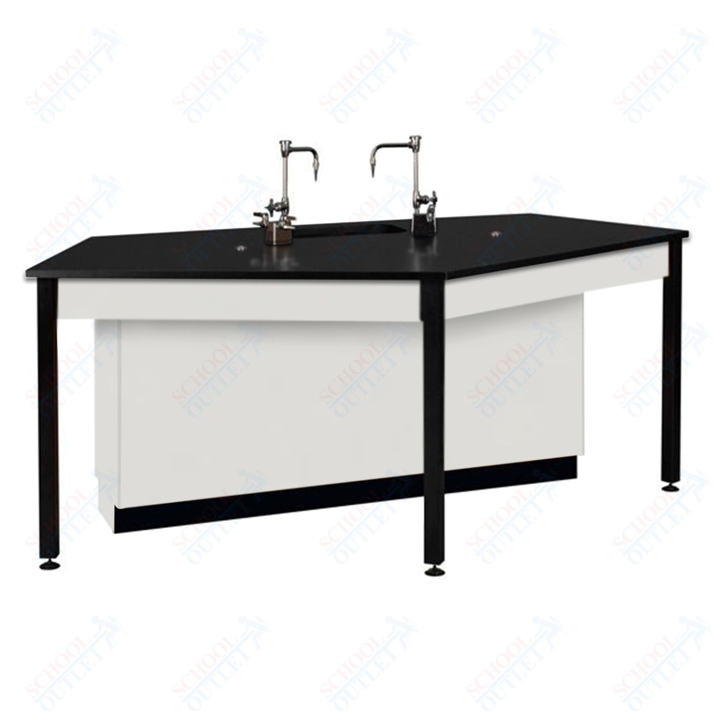 85"W Phenolic Top Four Student Table with Sink (84032 K36 24)