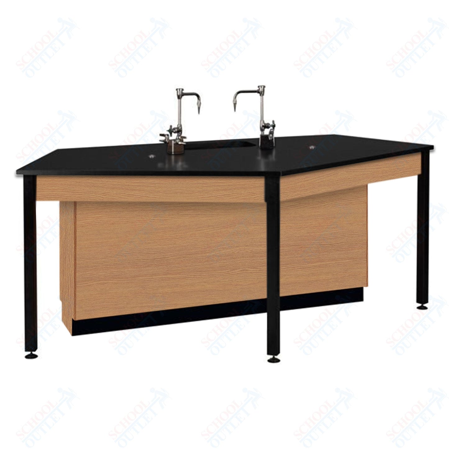 85"W Phenolic Top Four Student Table with Sink (84032 K36 24)