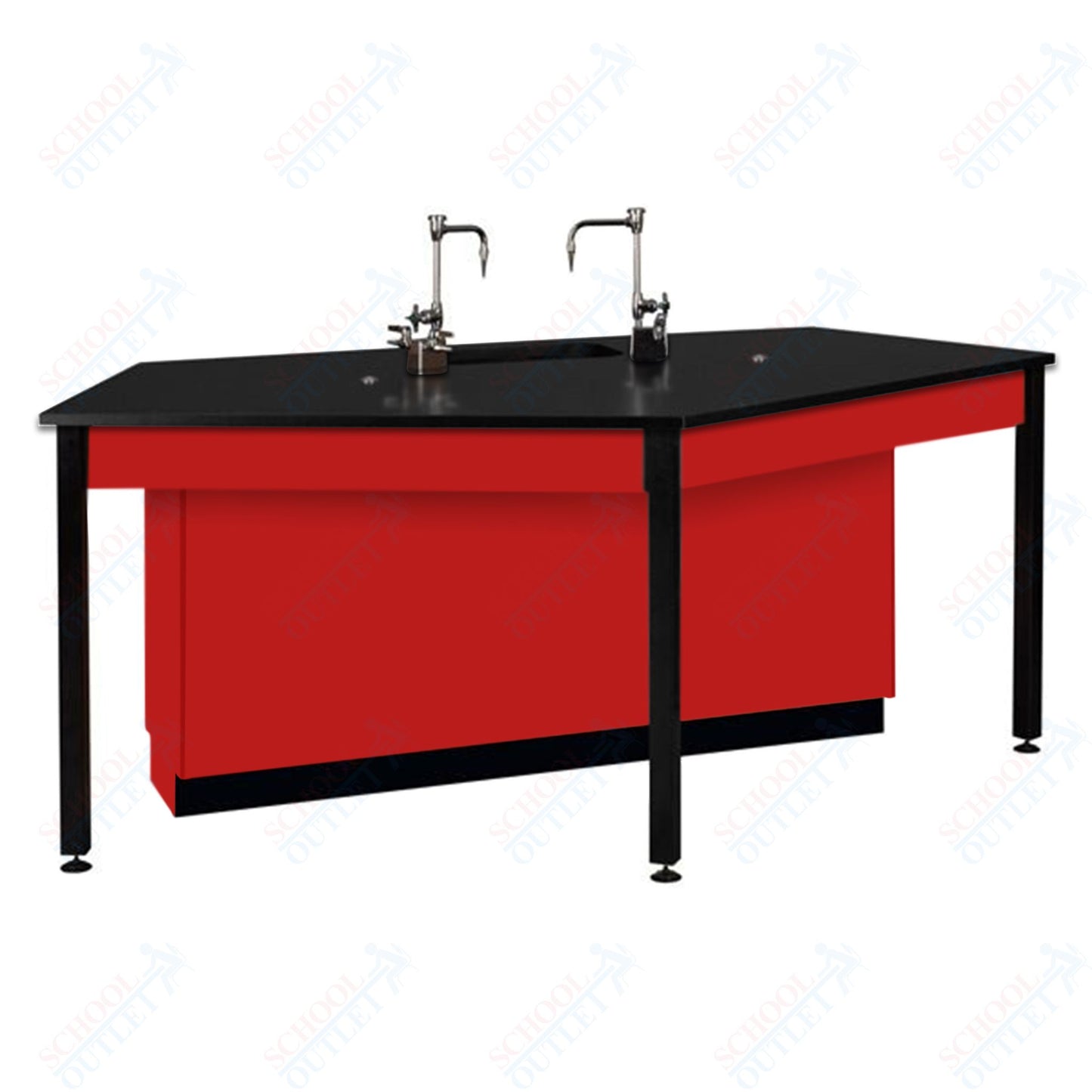 85"W Phenolic Top Four Student Table with Sink (84032 K36 24)