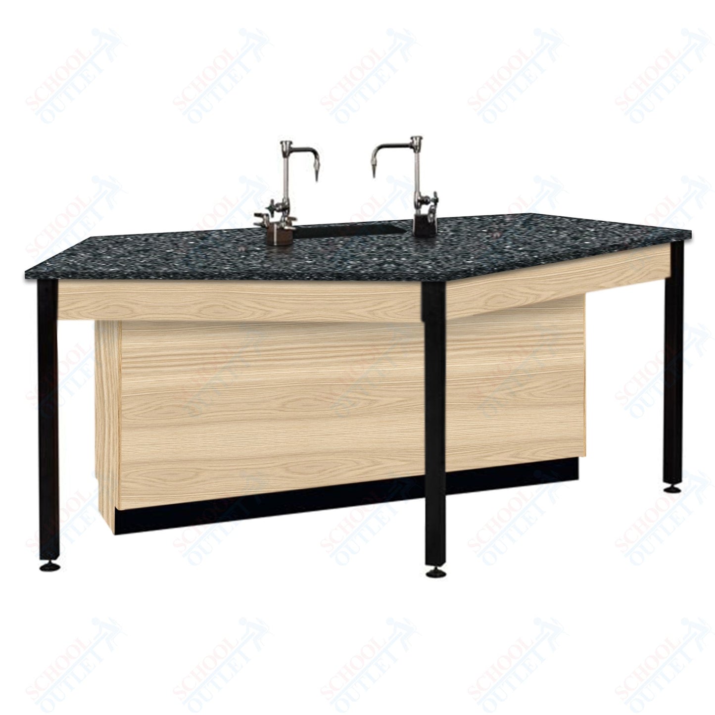 85"W Phenolic Top Four Student Table with Sink (84032 K36 24)