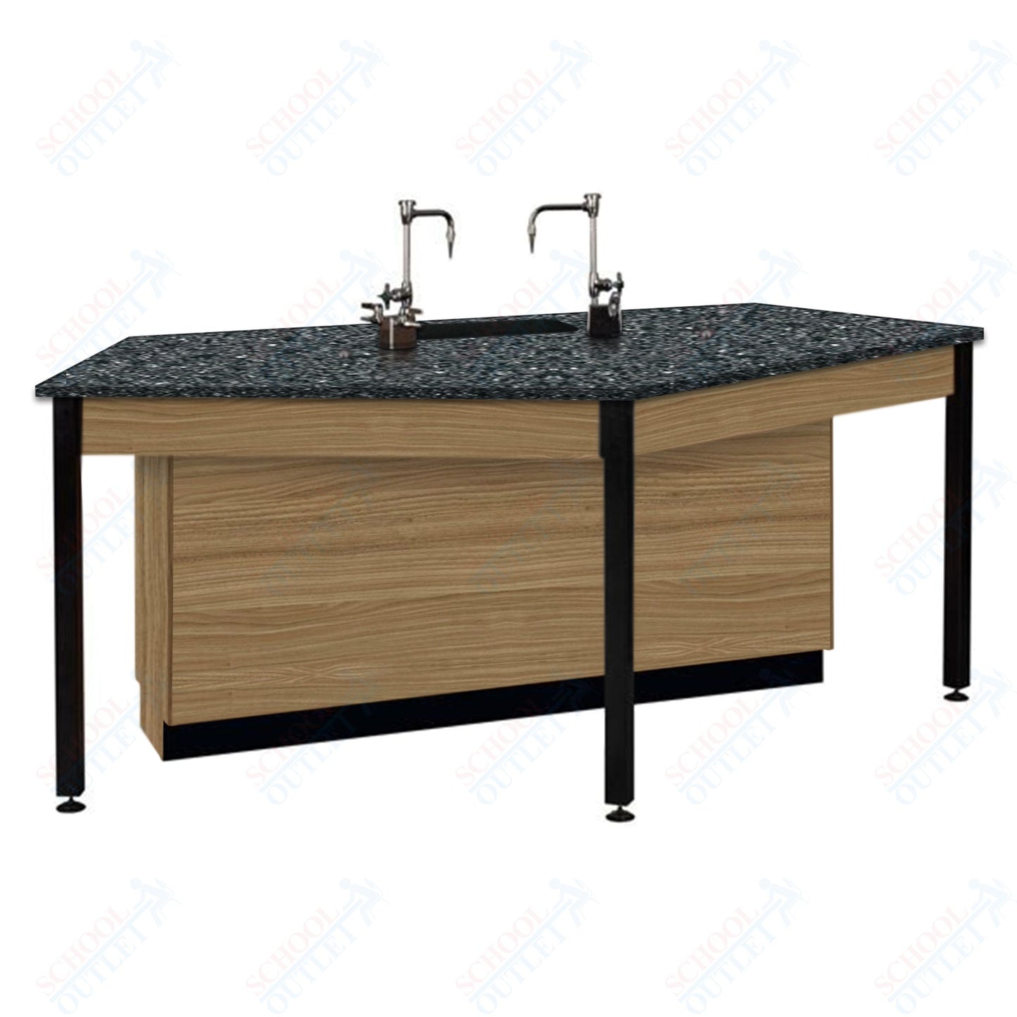 85"W Phenolic Top Four Student Table with Sink (84032 K36 24)