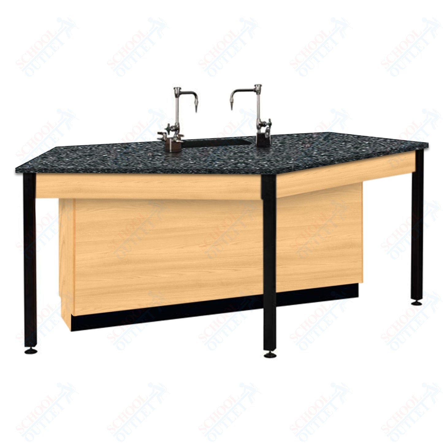 85"W Phenolic Top Four Student Table with Sink (84032 K36 24)