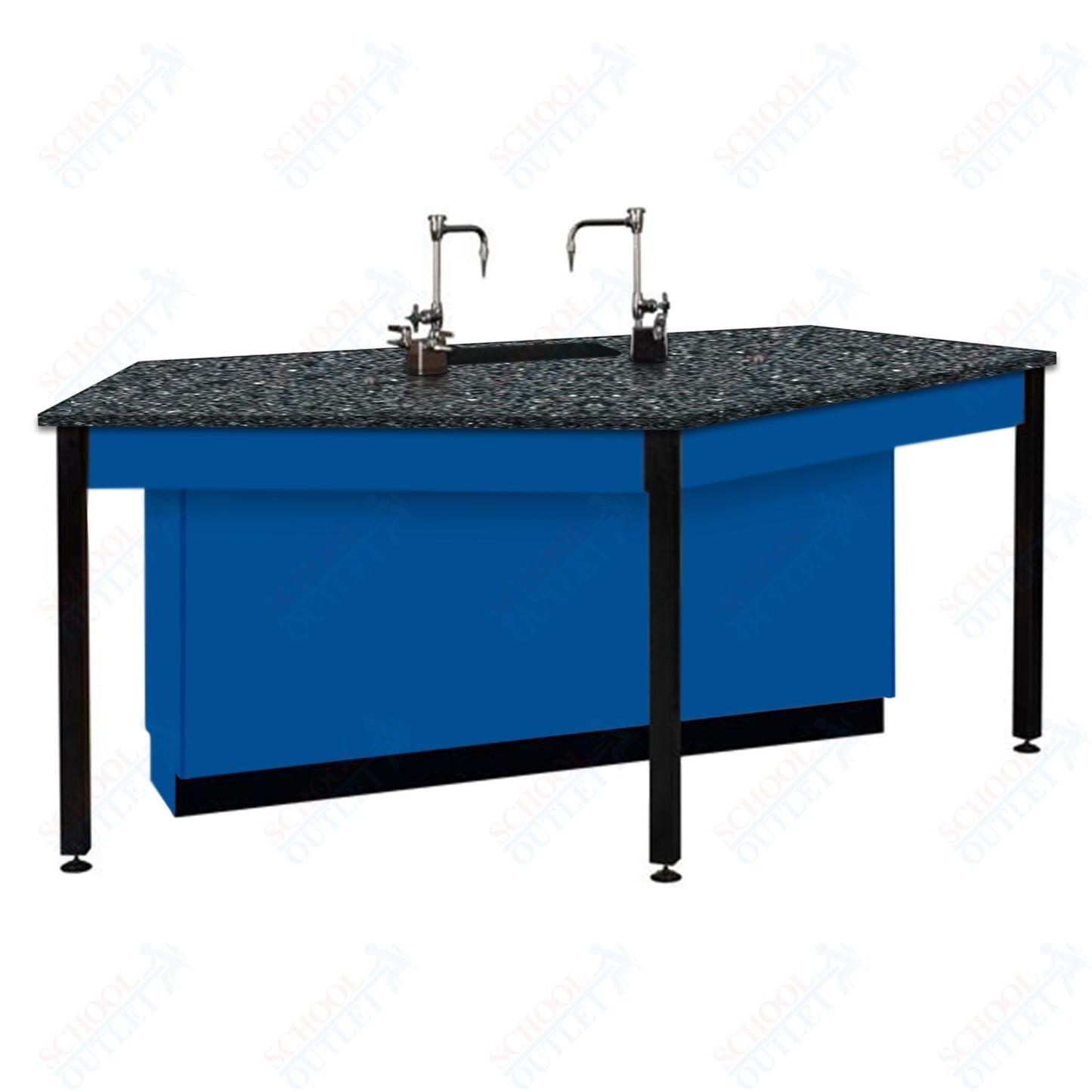 85"W Phenolic Top Four Student Table with Sink (84032 K36 24)