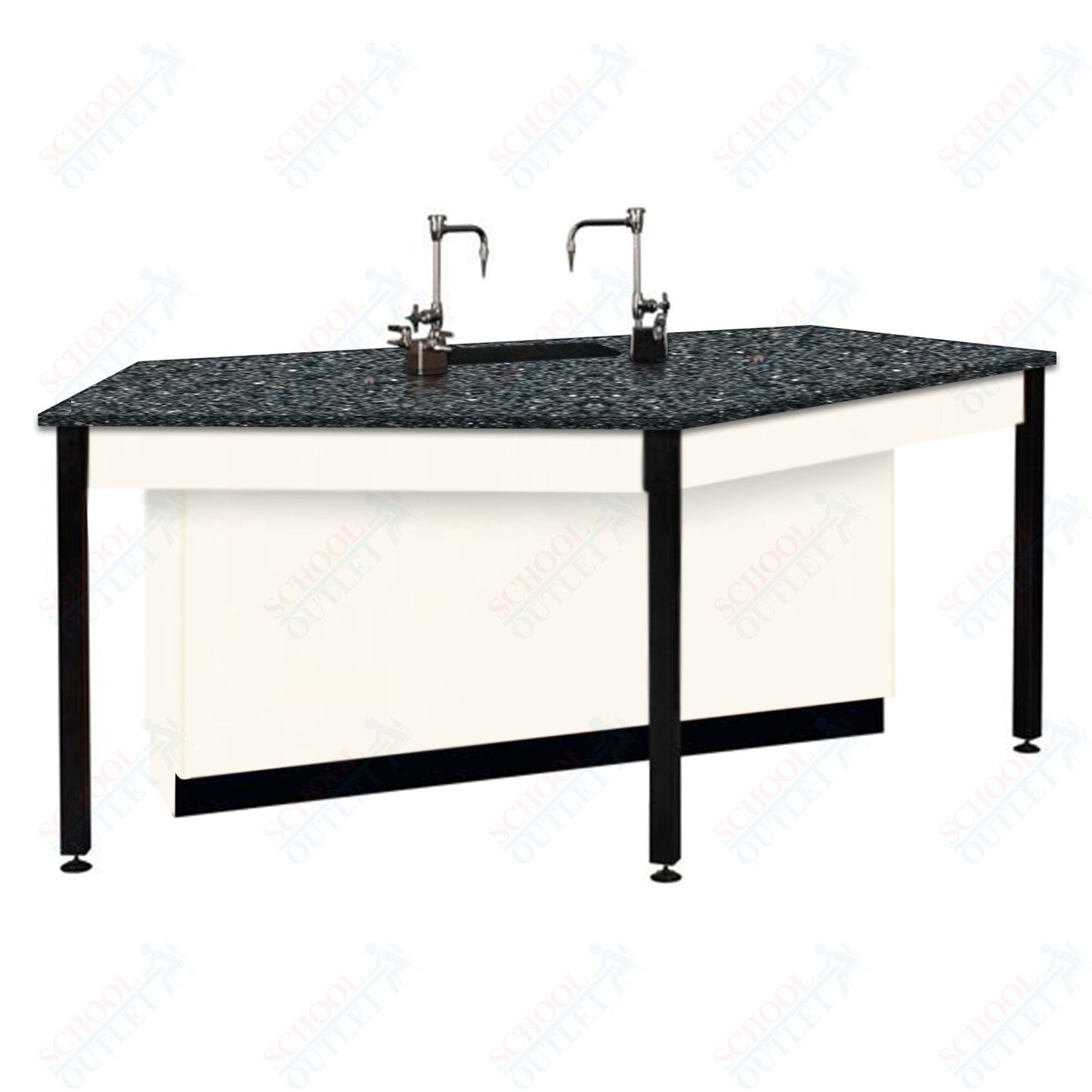 85"W Phenolic Top Four Student Table with Sink (84032 K36 24)