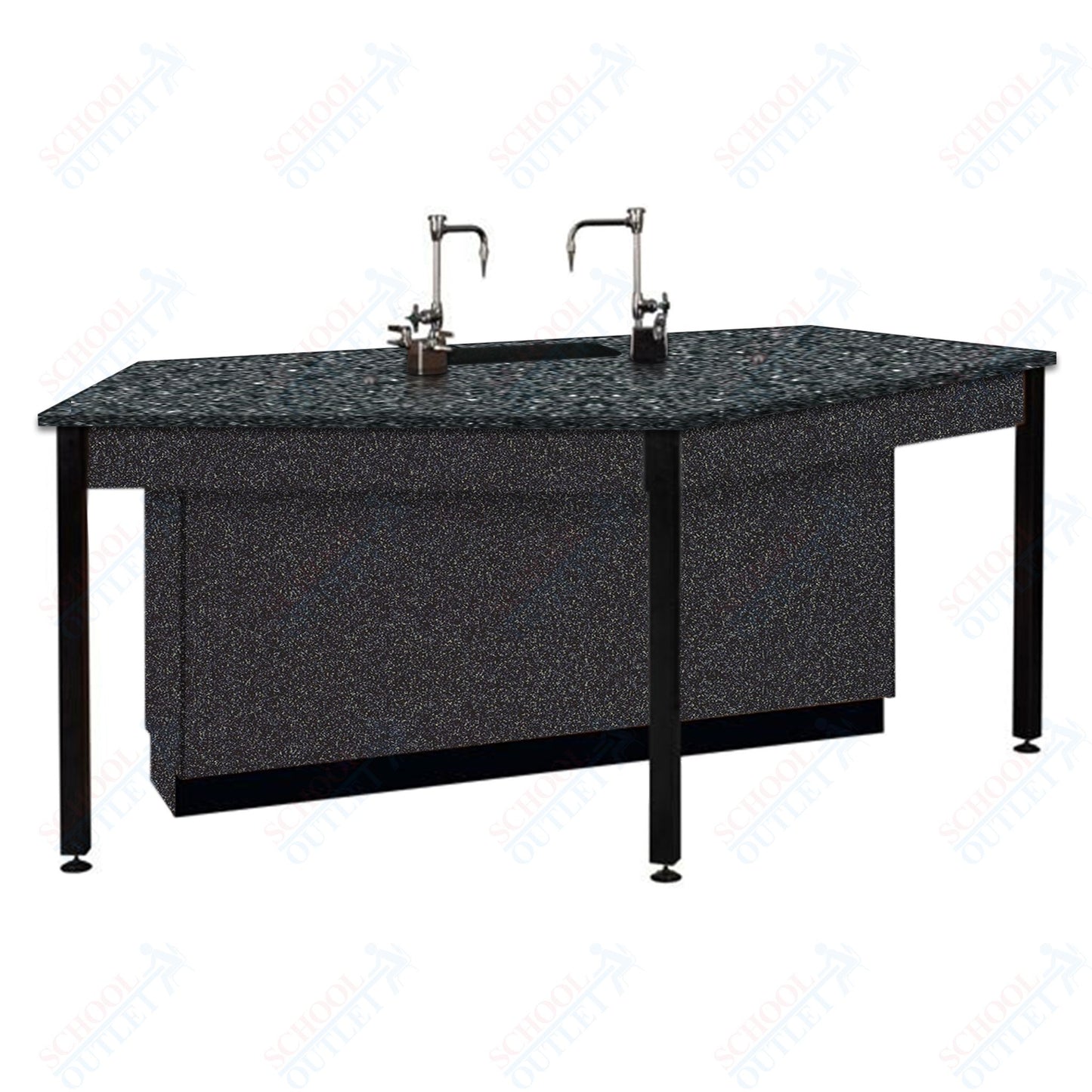 85"W Phenolic Top Four Student Table with Sink (84032 K36 24)