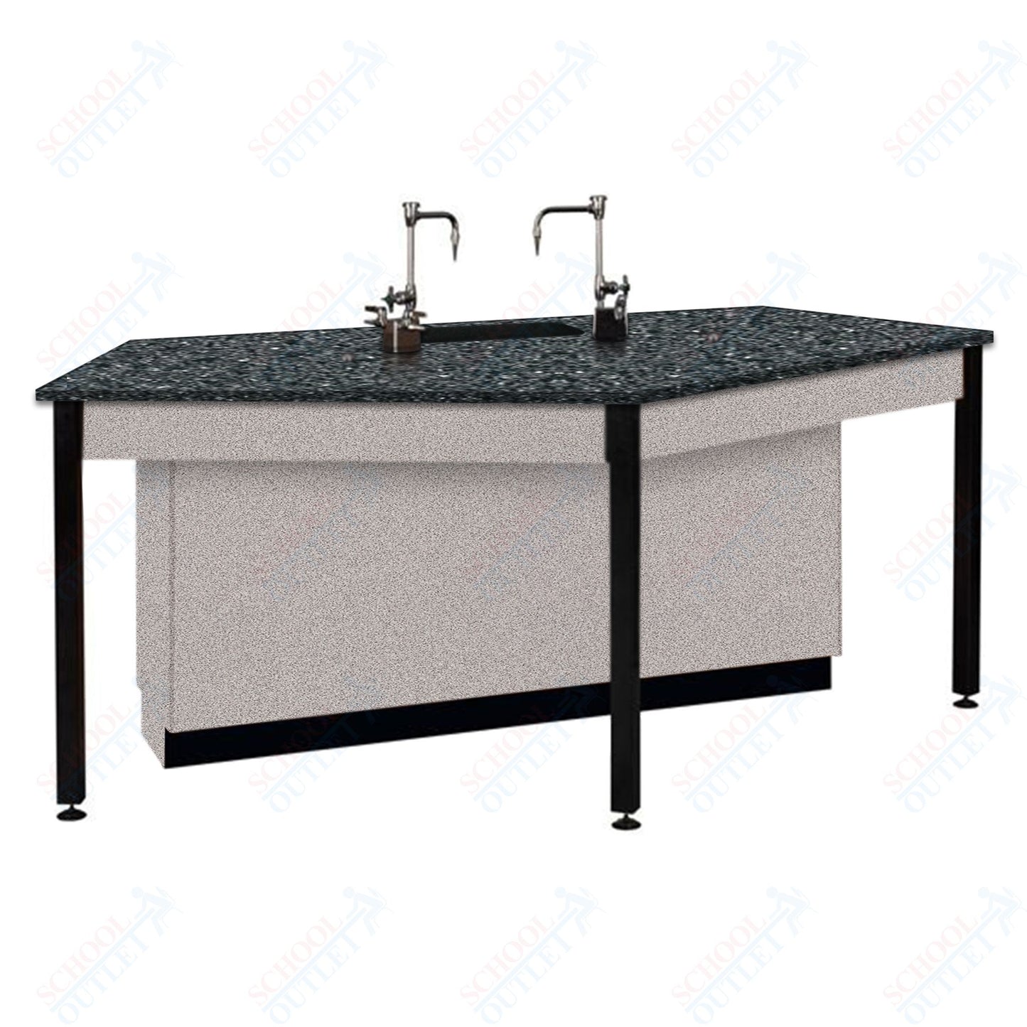 85"W Phenolic Top Four Student Table with Sink (84032 K36 24)