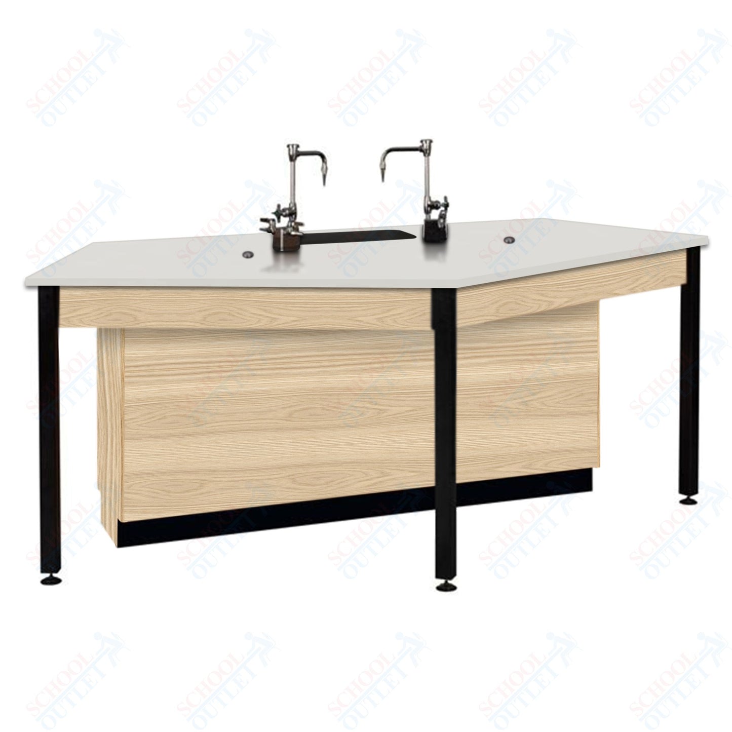 85"W Phenolic Top Four Student Table with Sink (84032 K36 24)