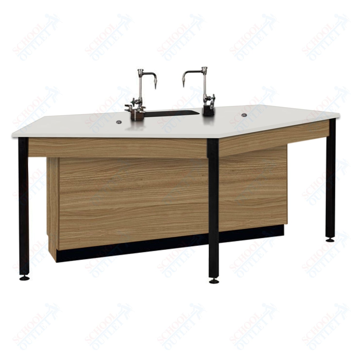 85"W Phenolic Top Four Student Table with Sink (84032 K36 24)