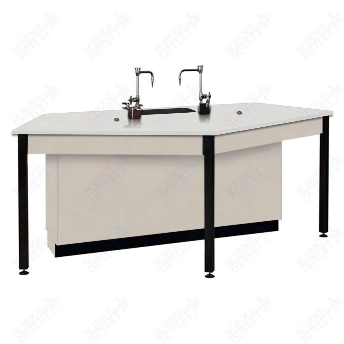 85"W Phenolic Top Four Student Table with Sink (84032 K36 24)