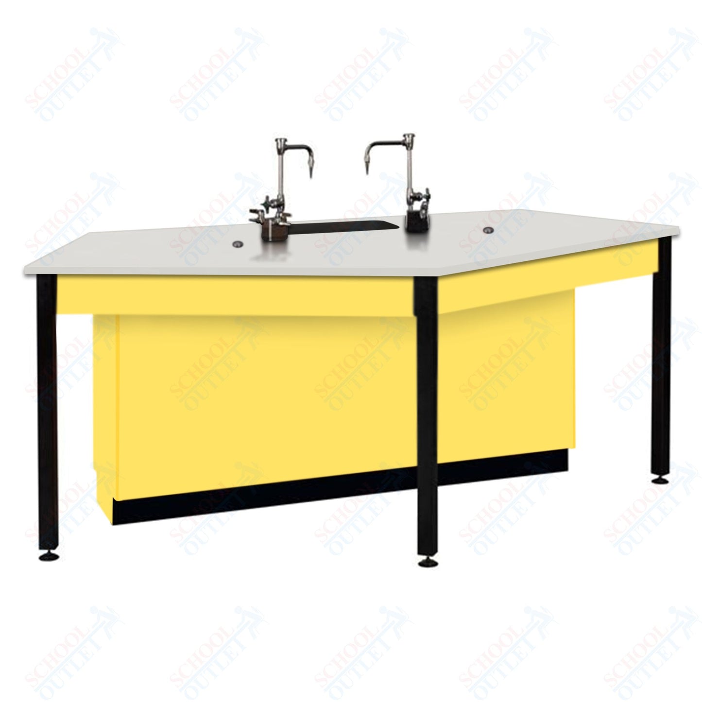 85"W Phenolic Top Four Student Table with Sink (84032 K36 24)