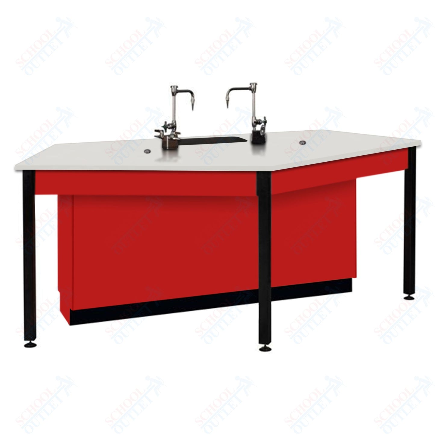 85"W Phenolic Top Four Student Table with Sink (84032 K36 24)