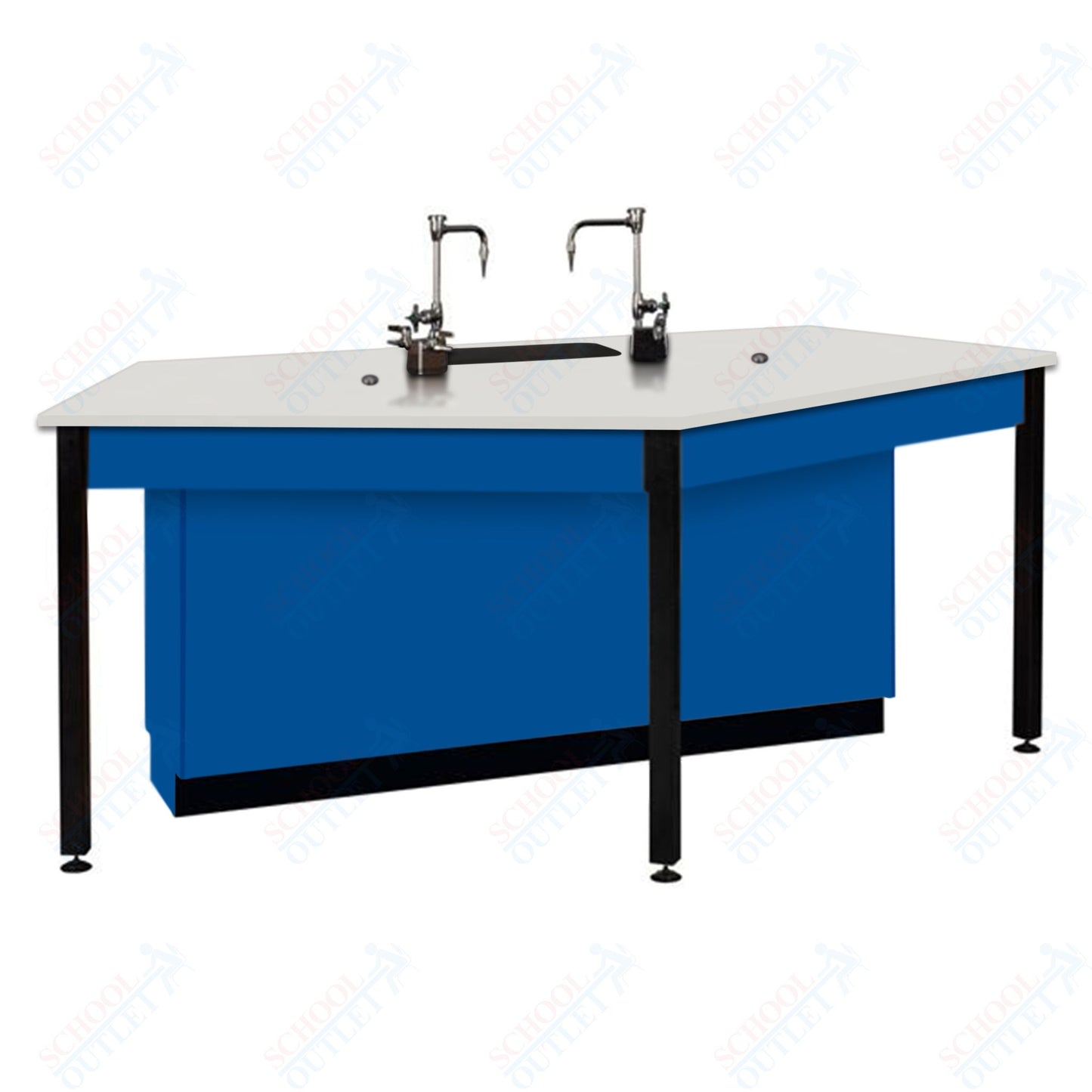 85"W Phenolic Top Four Student Table with Sink (84032 K36 24)