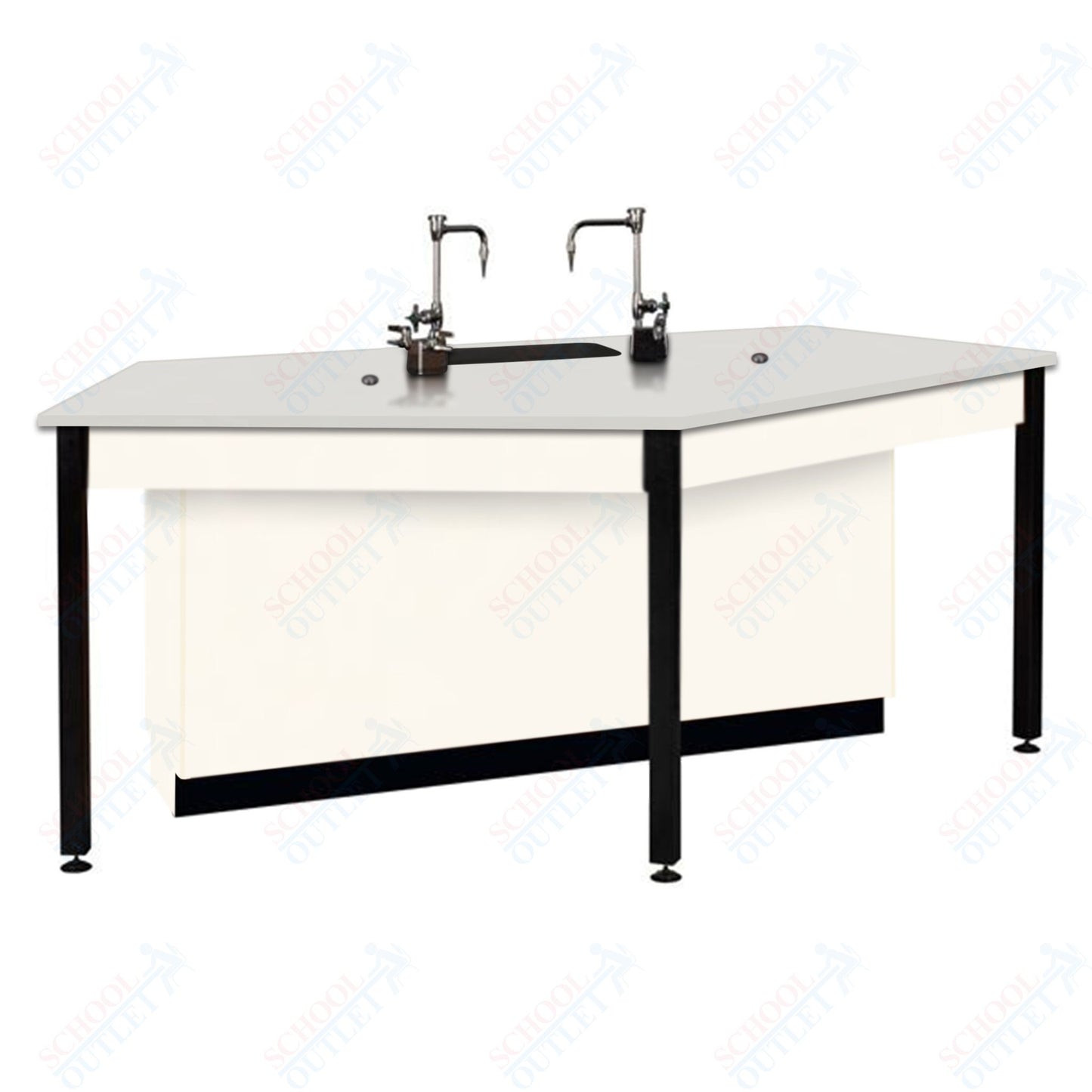 85"W Phenolic Top Four Student Table with Sink (84032 K36 24)