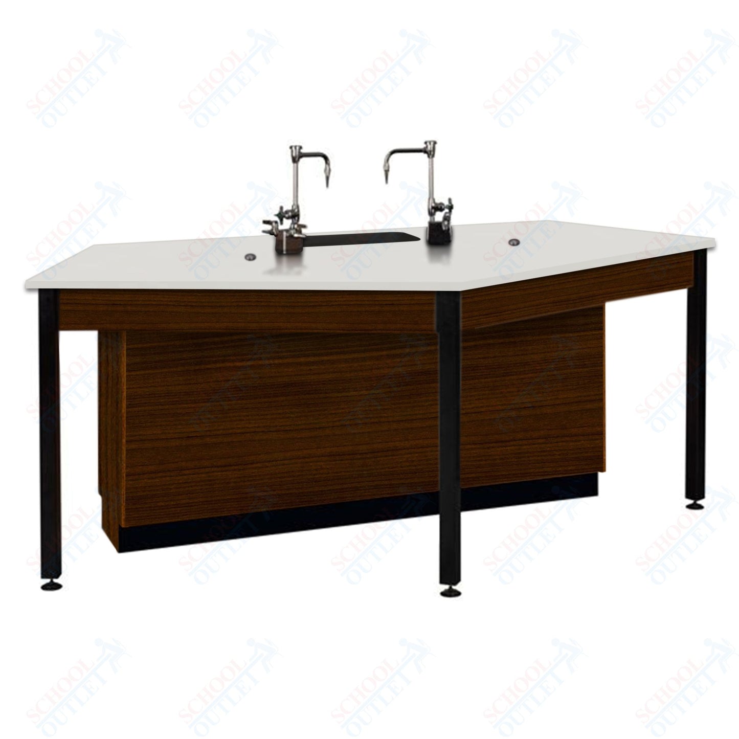 85"W Phenolic Top Four Student Table with Sink (84032 K36 24)