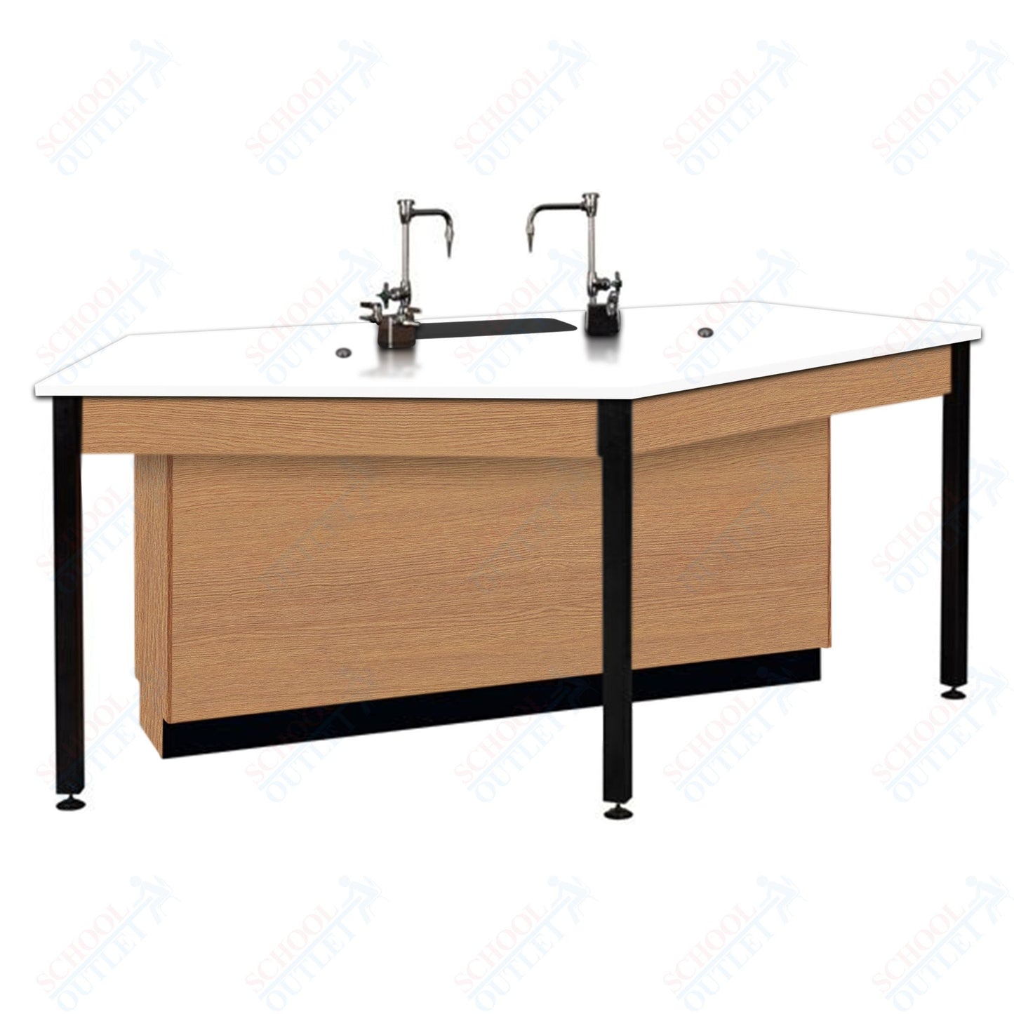 85"W Phenolic Top Four Student Table with Sink (84032 K36 24)