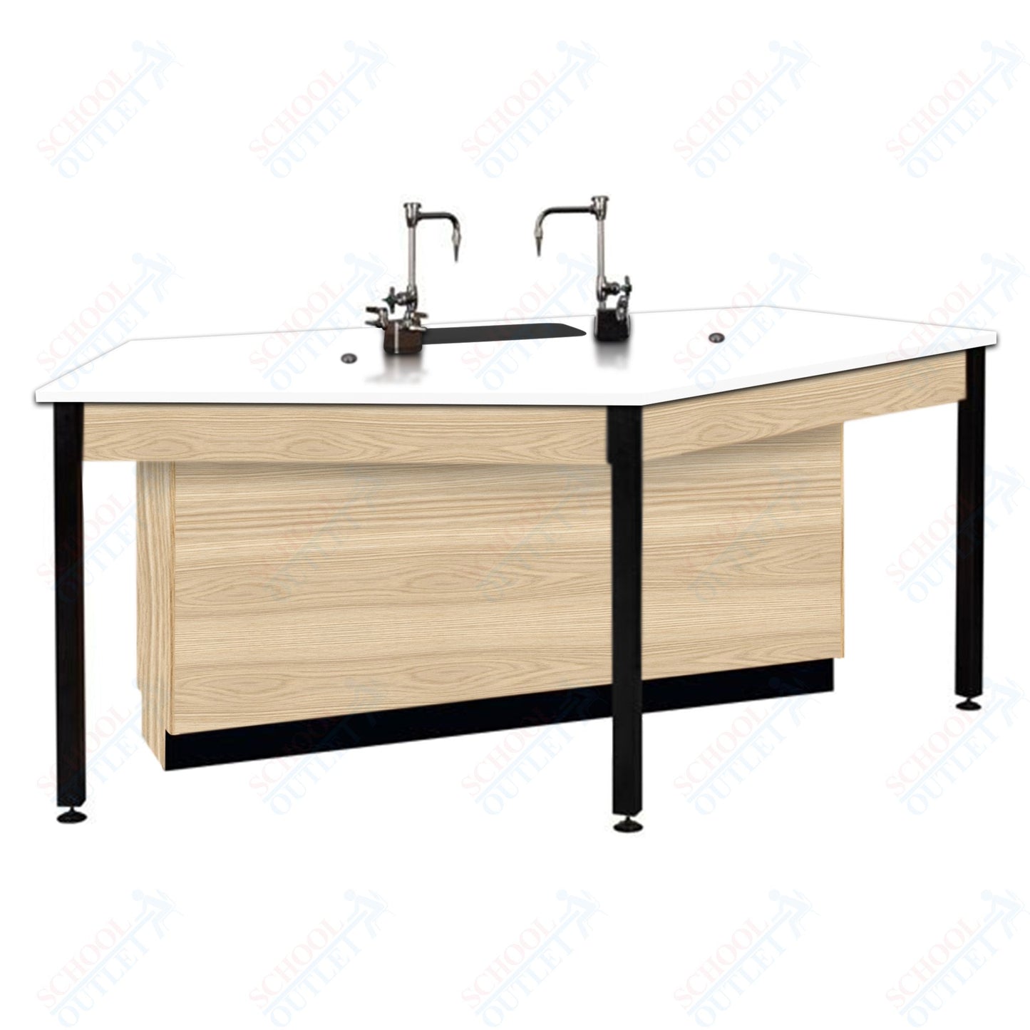 85"W Phenolic Top Four Student Table with Sink (84032 K36 24)