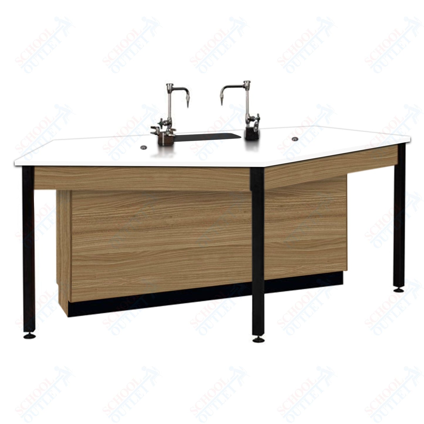 85"W Phenolic Top Four Student Table with Sink (84032 K36 24)