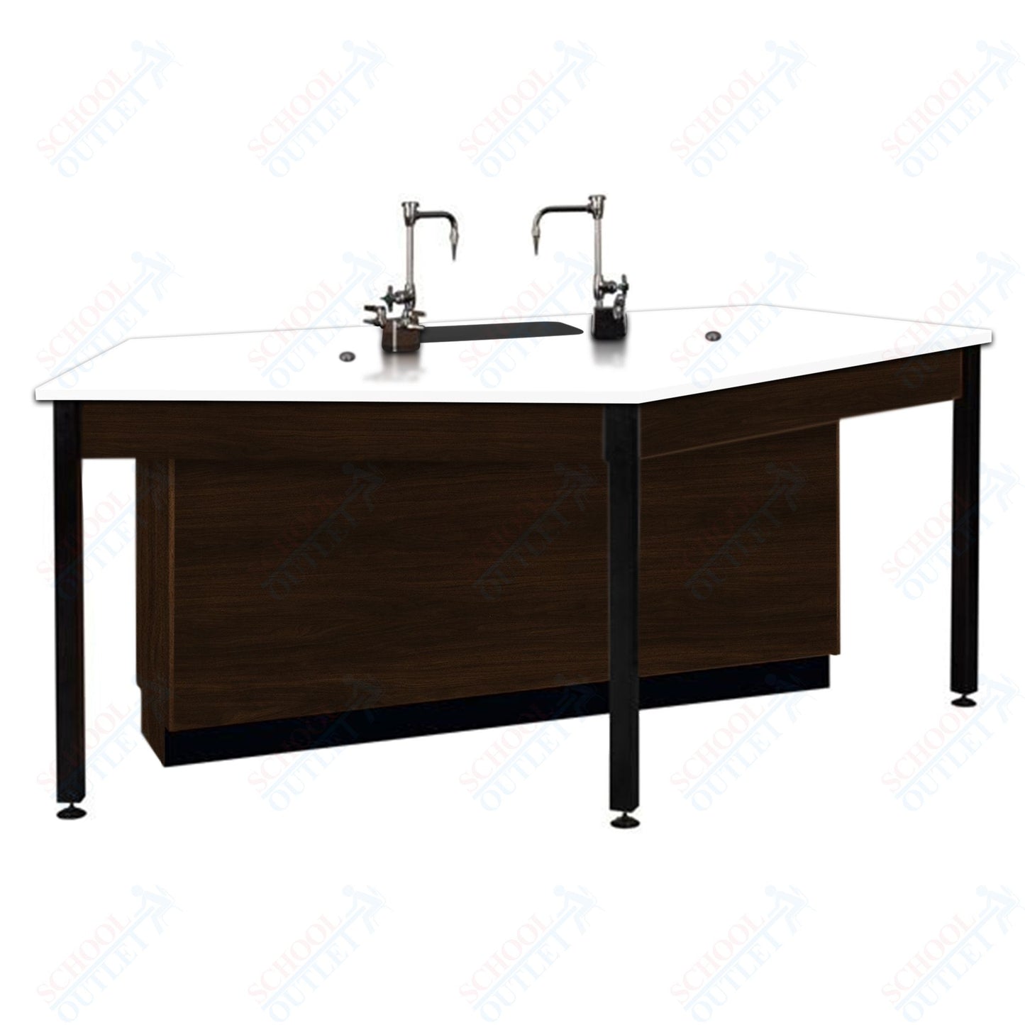 85"W Phenolic Top Four Student Table with Sink (84032 K36 24)