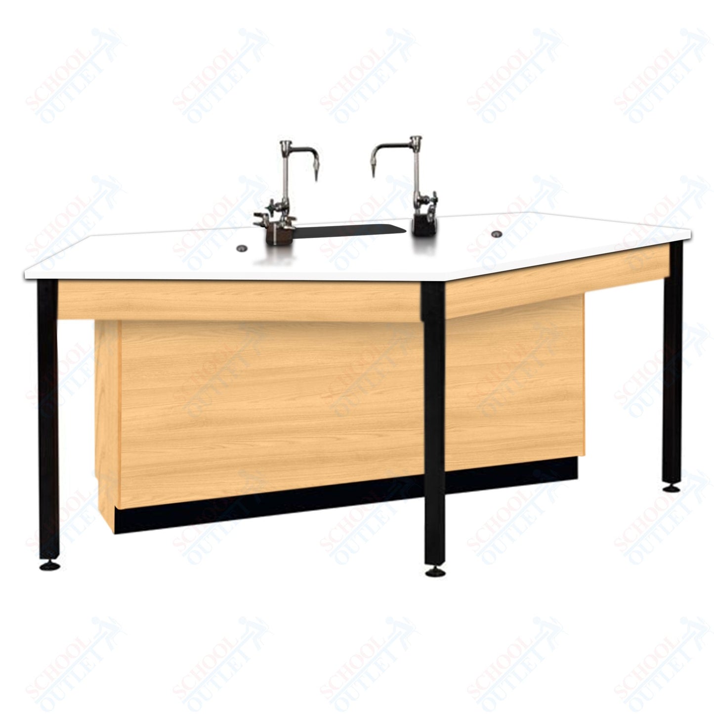 85"W Phenolic Top Four Student Table with Sink (84032 K36 24)