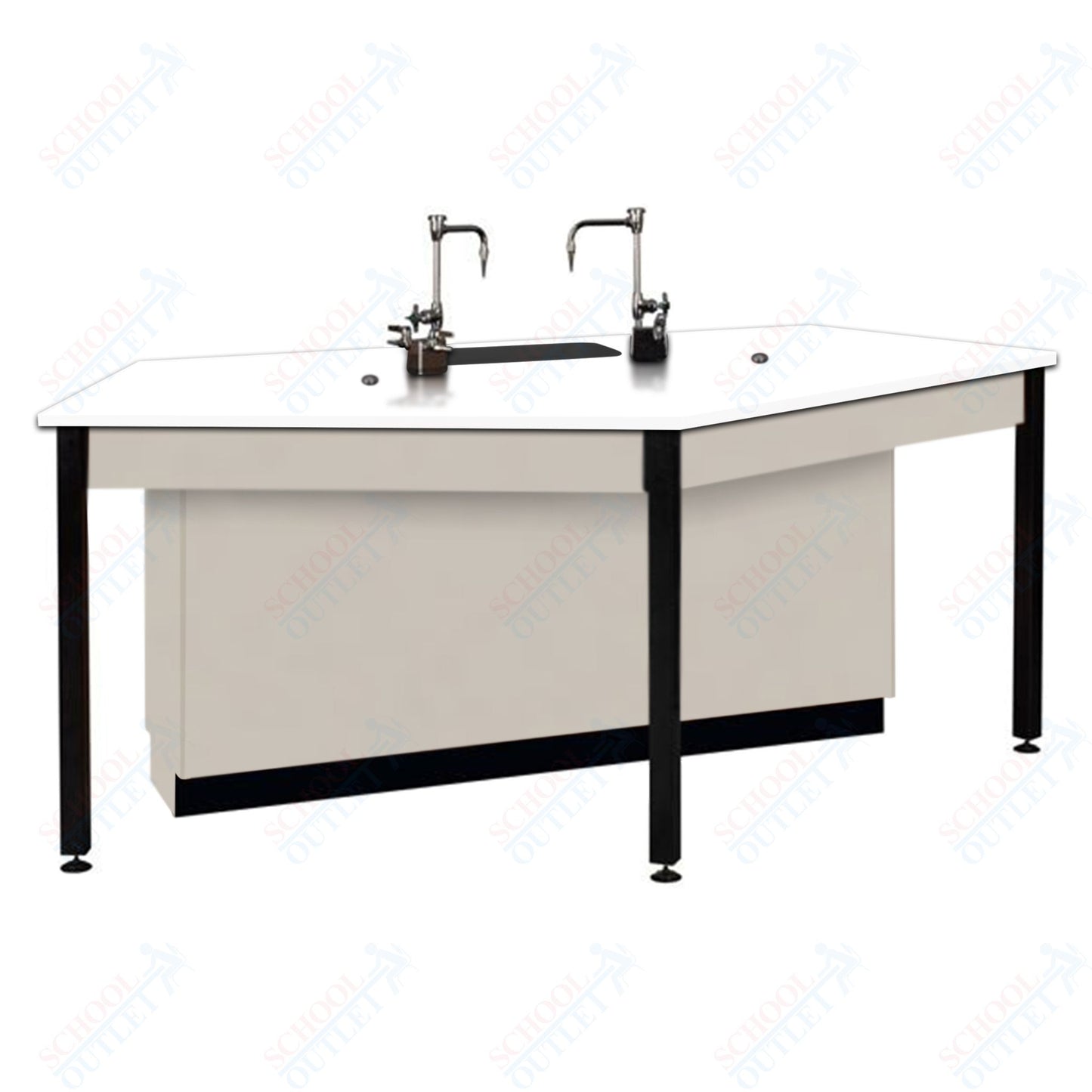 85"W Phenolic Top Four Student Table with Sink (84032 K36 24)