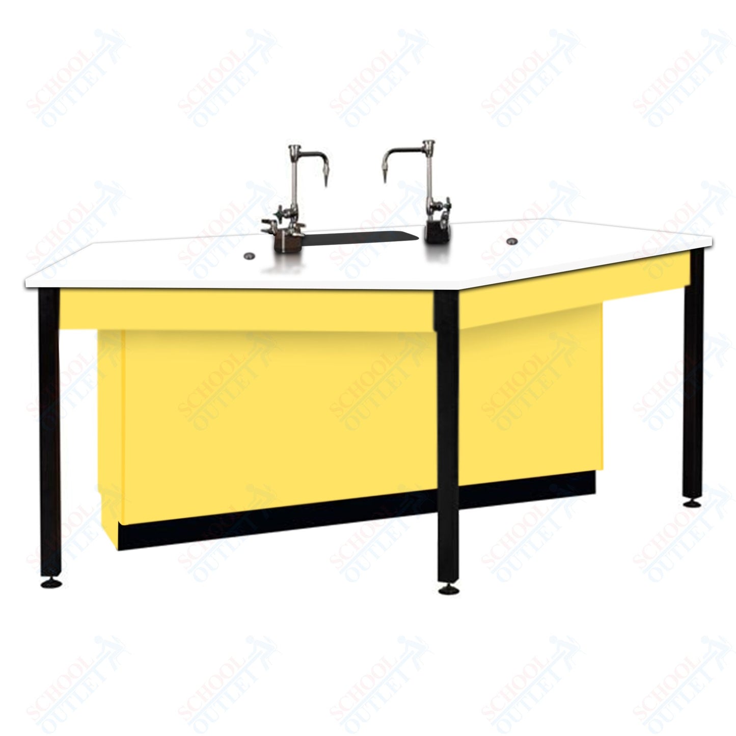 85"W Phenolic Top Four Student Table with Sink (84032 K36 24)