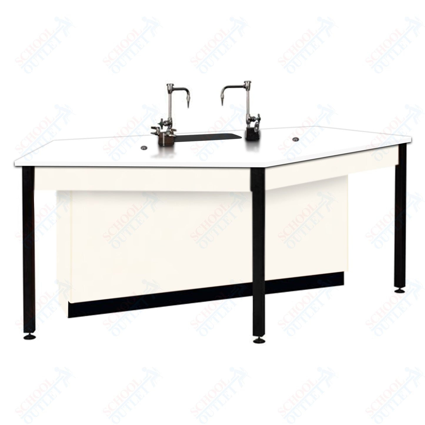 85"W Phenolic Top Four Student Table with Sink (84032 K36 24)