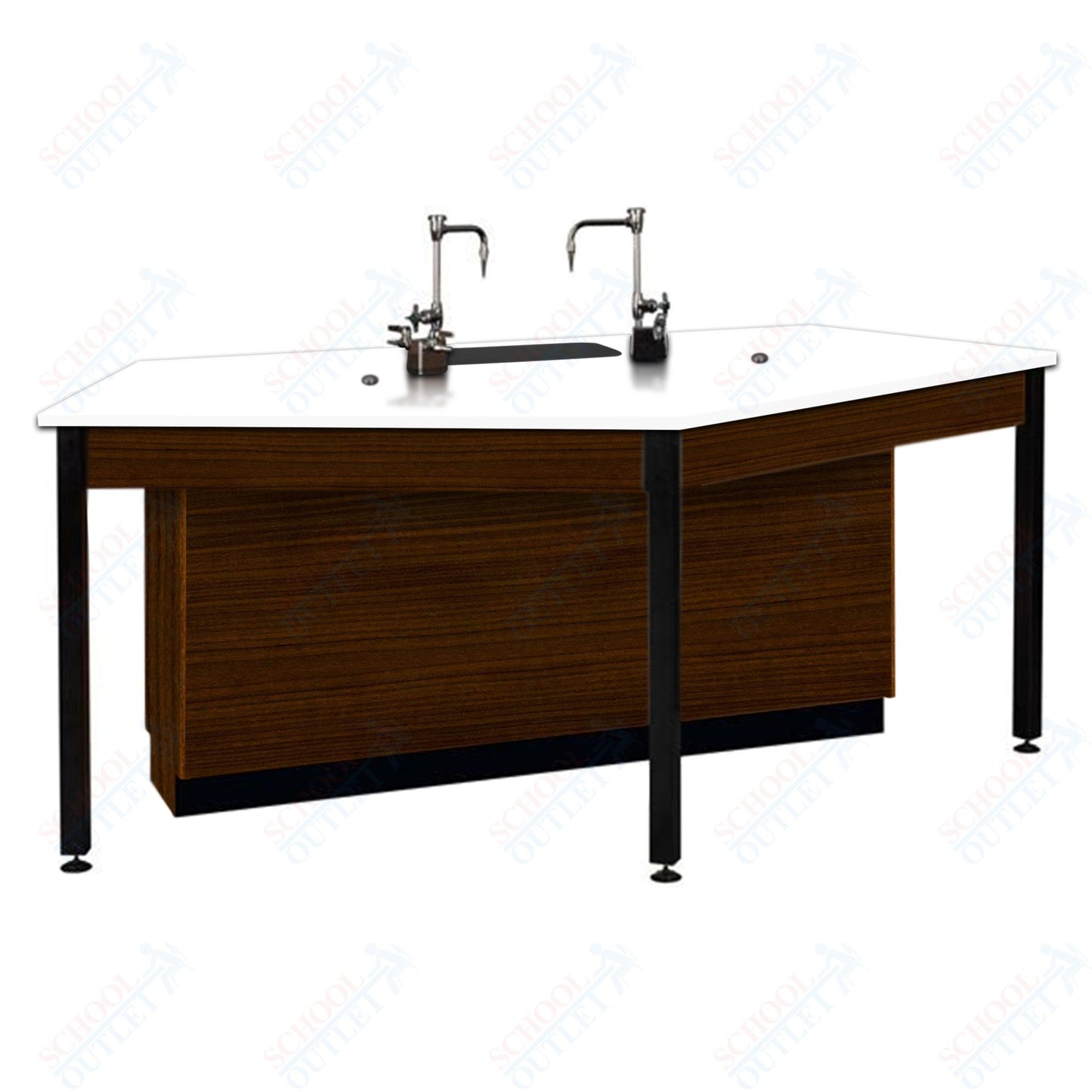 85"W Phenolic Top Four Student Table with Sink (84032 K36 24)