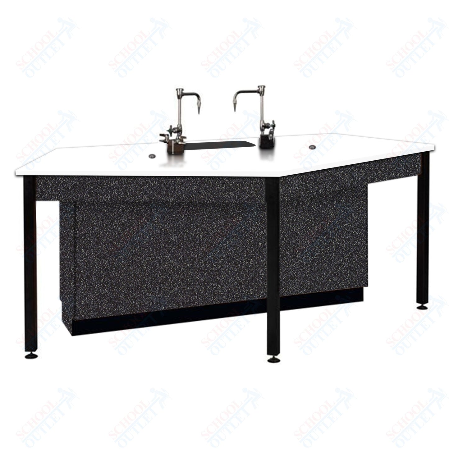 85"W Phenolic Top Four Student Table with Sink (84032 K36 24)