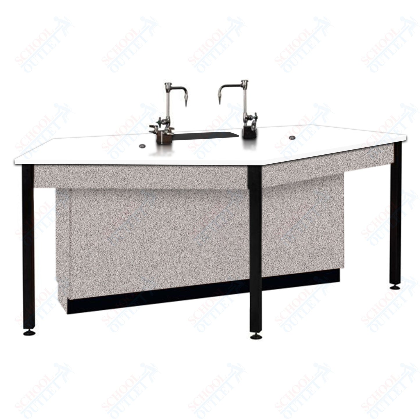 85"W Phenolic Top Four Student Table with Sink (84032 K36 24)