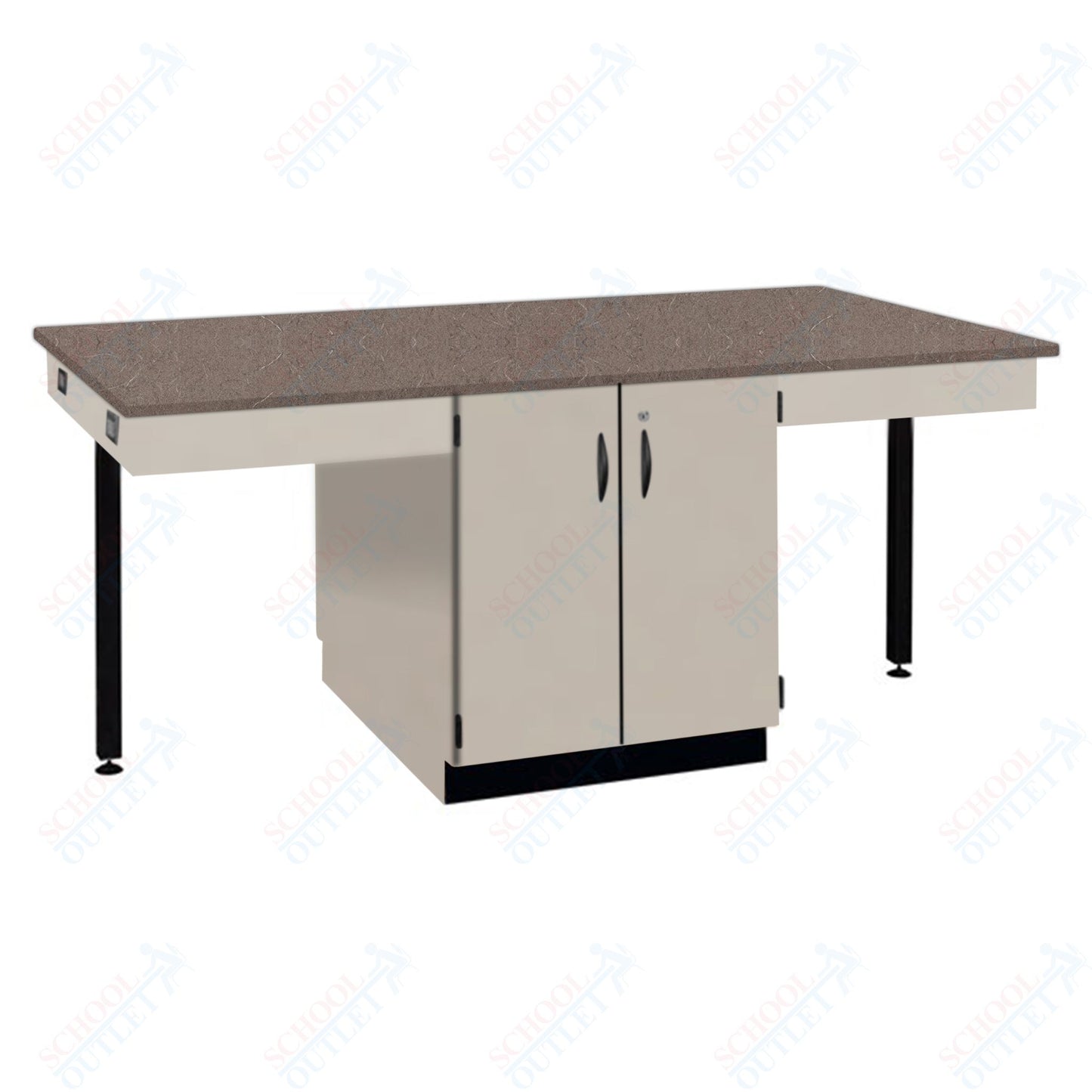 56"W Chemical Resistant Laminate Top Four Student Octagon Island Table (84070 K36 21)