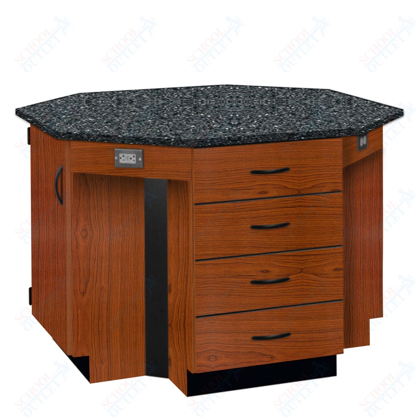 56"W Chemical Resistant Laminate Top Four Student Octagon Island Table (84070 K36 21)