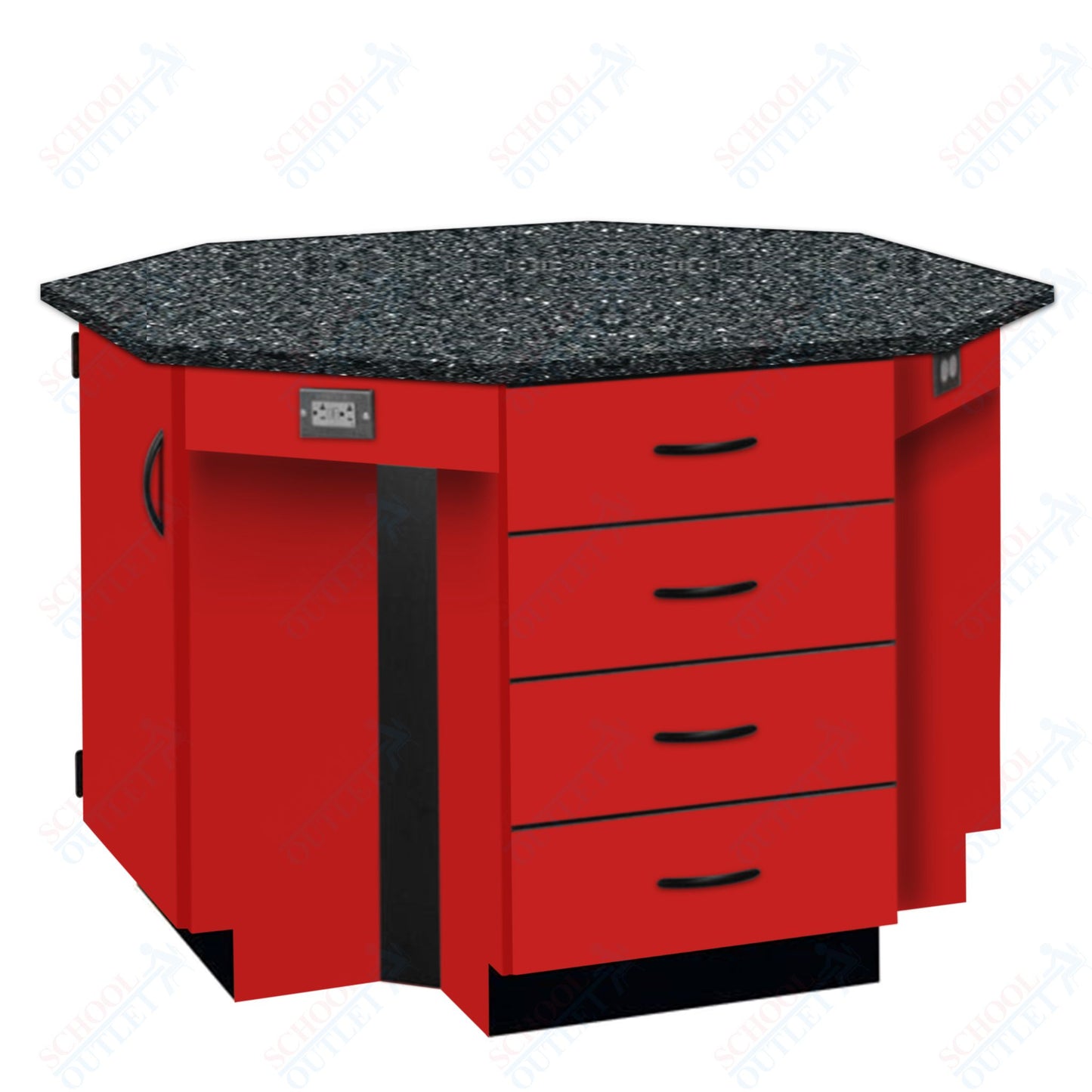 56"W Chemical Resistant Laminate Top Four Student Octagon Island Table (84070 K36 21)